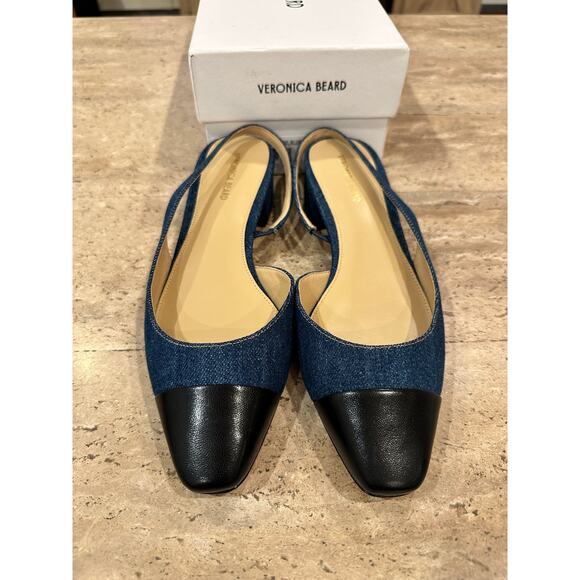 NEW Veronica Beard Cecile Denim Cap-Toe Slingback size 7 - Picture 3 of 8